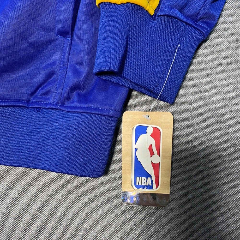 Golden State Warriors NBA Track Jacket Mens XLT BlueYellow Full Zip Majestic NWT - Picture 2 of 8